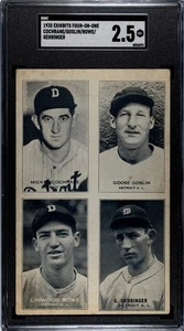 1935 4-in-1 EXHIBITS Mickey COCHRANE Goose GOSLIN Charlie GEHRINGER Rowe SGC 2.5 - Picture 1 of 2