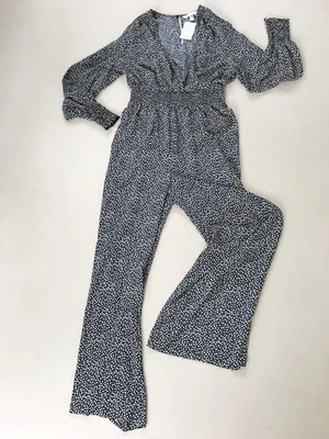 H&M Jumpsuit Hosenanzug Damen Größe 38 Blumenmuster NEU Hippie - Bild 1 von 4