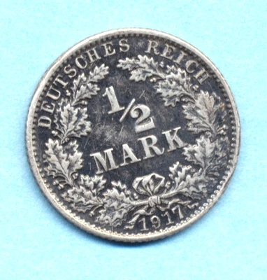 Germany Silver 1917G Half Mark BU  Scarce   FREE SHIP - Image 1 of 2