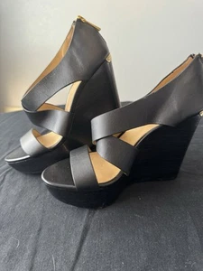 Pre Owned Michael Kors Women's Black Footwear Wedge 6.5m - Picture 1 of 8