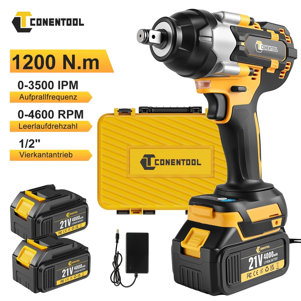 CONENTOOL 2025 Für Makita Akku-Schlagschrauber bürstenloser 2x4.0Ah Für Autoreifenwechsel