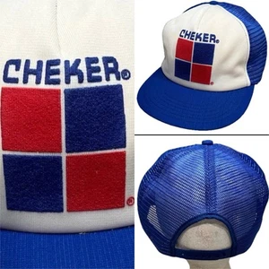 De colección Cheker Malla de Aceite Camionero Snapback Sombrero Gasolinera Logotipo de Empresa Hecha en EE. UU. Gorra - Imagen 1 de 12