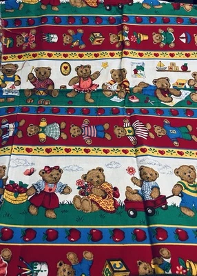 VTG B is for Bears by VIP Cranston Anthropomorphic Teddy Bear Stripe Border BTHY - Image 1 of 4