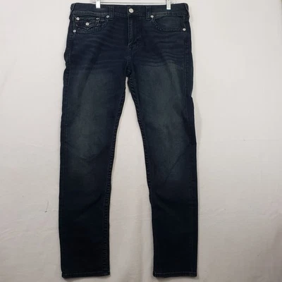 True Religion Geno Flat Big T Jeans Mens 36x33 GGJD Last Call Black Cotton Blend - Image 1 of 4