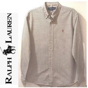 Ralph Lauren Flesh Pony Custon Fit Oberhemd Herren Größe L weiß blau kariert - Bild 1 von 11