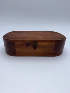 Vintage 1950’s Corpus Christi, TX Cedar Chest Souvenir Oval Box W/ First Top - Bild 1 von 9