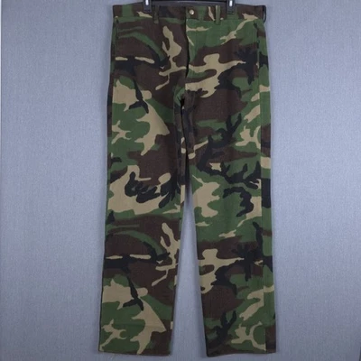 Vintage Cabelas Camo Pants Mens XL (Fits 37x34) Woodland Gore Tex Lined Hunting - Image 1 of 4