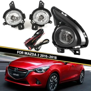 For Mazda 2 2015 2016 2017 2018 Front Bumper Fog Lamp Foglight Set Switch+Wiring - Picture 1 of 9