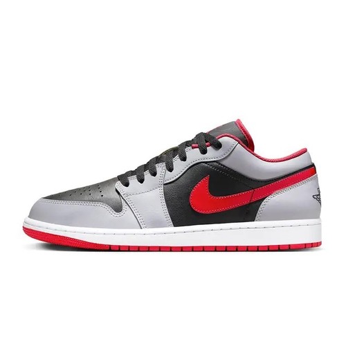 Nike Air Jordan 1 scarpe basse scarpe da ginnastica rosso fuoco grigio cemento taglia UK 11 553558 060