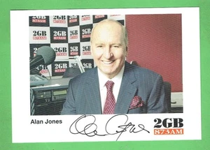 #D129.   ALAN  JONES  RADIO  2GB  FAN CARD  - SIGNED - Picture 1 of 1