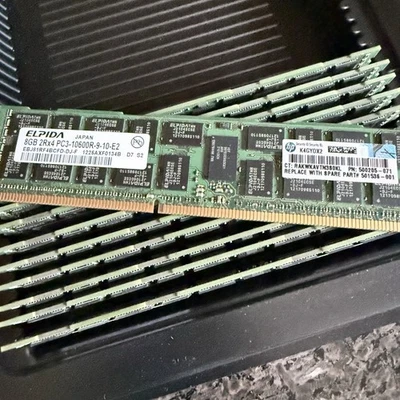 96GB lot 12x8GB Elpida EBJ81RF4BCFD-DJ-F PC3-10600R 2Rx4 - Image 1 of 3