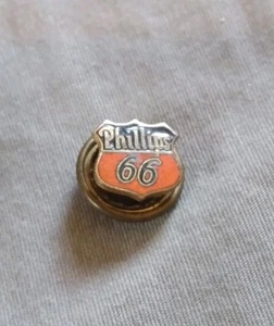 Vintage Rare Type Phillips 66 Enamel Screw Back Pin. - Picture 1 of 13