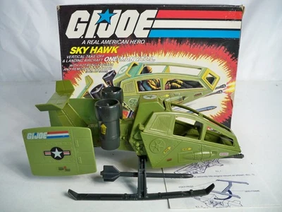 K25i05301 Sky Hawk con caja y planos 1984 GI JOE 100% COMPLETO HASBRO VINTAGE Foto 1 de 4