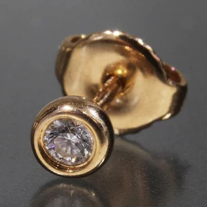 TIFFANY&Co. by-the-yard Diamond One side Earrings K18PG Newly Polished 6295A - Picture 1 of 8