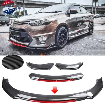Carbon Fiber Red Front+Bumper Lip Spoiler+Splitter Kits For Toyota Avalon XLE Foto 1 de 4