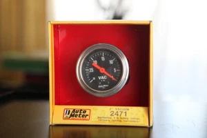 AUTO METER 2471 Traditional Chrome Mechanical Vacuum Gauge 2" - Picture 1 of 3