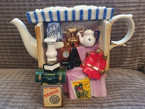 Paul Cardew Teekanne Antiquitäten Marktstand MIT seltener passender ZUCKERSCHALE! Große - Bild 1 von 12