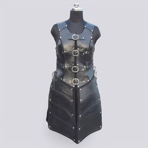 Medieval Renaissance Women Costume LARP and Reenactment Leather Armor - Picture 1 of 2