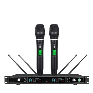 UHF True Diversity Dual Wireless Cordless Microphone System Stage Performance - Picture 1 of 2