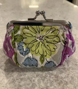 Vera Bradley Aquarell Kiss Lock Geldbörse gesteppt - Bild 1 von 13