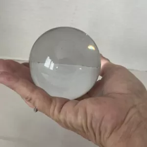 Paperweight Clear Art Glass Small "Fortune Telling" Crystal Ball 3” Tall Vintage - Picture 1 of 8