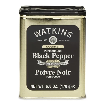 Gourmet Spice Tin, Pure Ground Black Pepper, 6 Oz. Tin, 1-Pack - Image 1 of 4