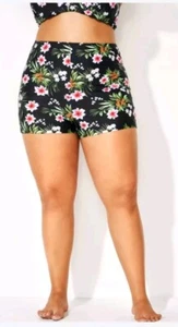 Meet.Curve Women's Floral Mid Waist Boy Short Size 3XL - Foto 1 di 3