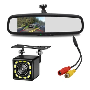 4.3'' Reversing Dimming Rear View Mirror Monitors Rear 12 LED Camera Night US - Picture 1 of 14