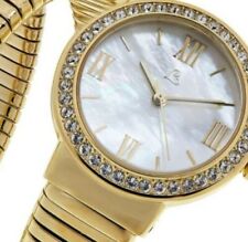 Colleen Lopez Round Dial Coil Wrap Bracelet Watch, M-O Pearl / Goldtone  LP $155