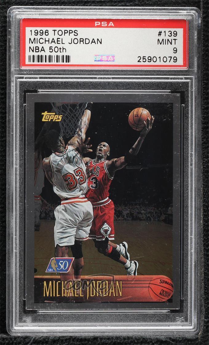 1996-97 Topps Foil NBA 50 Michael Jordan #139 PSA 9 MINT HOF