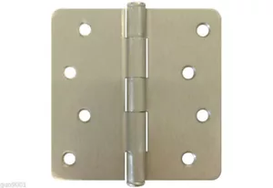 12 bisagras de bisagra de puerta de níquel satinado de 4" X 4" con radio de 1/4" US15 exterior cepillado - Imagen 1 de 2