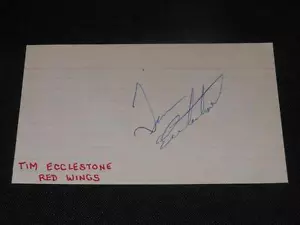Detroit Red Wings Tim Ecclestone Signed 3x5 Autograph Index Card JSA COA 714 - Picture 1 of 1