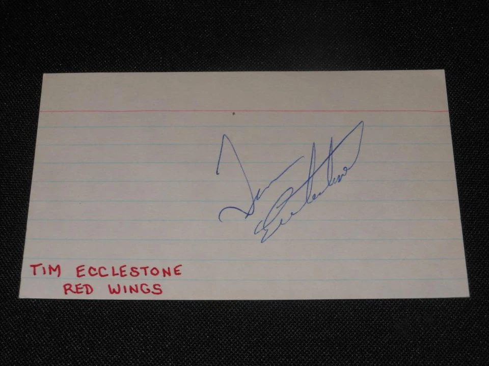 Detroit Red Wings Tim Ecclestone Signed 3x5 Autograph Index Card JSA COA 714 - Image 1 of 1
