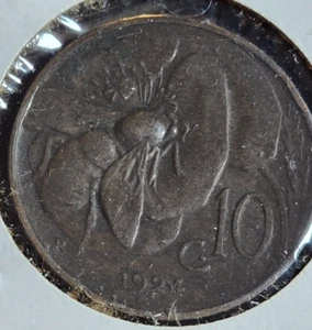 1924R 10 Centesimi (Bee) Italy Collectible Coin 🇮🇹 - Picture 1 of 2
