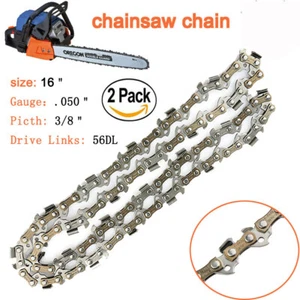 2x 16" Chainsaw Chain Blade Crafts Pitch 3/8"LP 0.050 Gauge 56DL Universal - Picture 1 of 8
