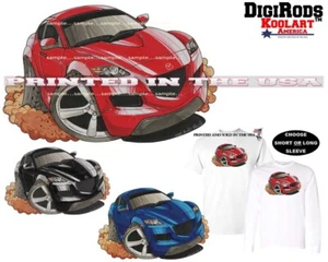 Mazda RX8 RX 8 Classic Sport Coupe Model DigiRods / Koolart Cartoon Car T Shirt  - Picture 1 of 7
