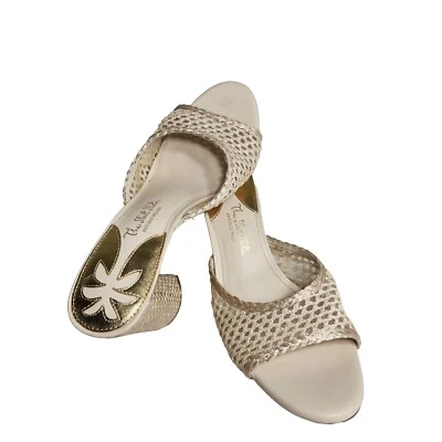 Sandalias The Nat Note Cuero X Antonio Melani Tacón Alto Beige Talla 10 Foto 1 de 4