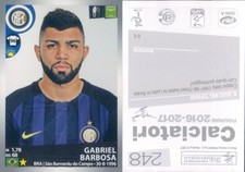 2016-17 Panini FOOTBALLERS - FIGURE-STICKERS #248 - INTER-BARBOSA *NEW