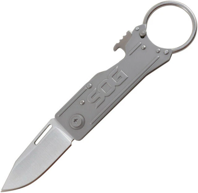 SOG KeyTron Keychain Folding Knife - Gray