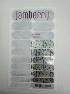 Jamberry Nail Wraps Pixels Full Sheet (blue Sparkle Graphic/glitter) - Picture 1 of 2