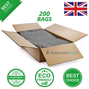 EXTRA STRONG BLACK HEAVY DUTY BIN LINERS BAGS RUBBISH WASTE REFUSE SACKS 200G UK - Picture 1 of 9