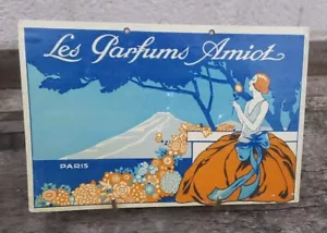 ANCIEN CARTON PUBLICITAIRE PARFUMS AMIOT PARIS 25 X 16.5 CM ART DÉCO - Foto 1 di 4