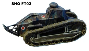 Tanque ligero SHQ FT02 1/76 diecast Segunda Guerra Mundial francés Renault FT17 - Imagen 1 de 2