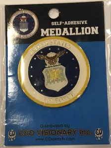¡MEDALLÓN AUTOADHESIVO DE 1,75" PULGADAS CON LICENCIA OFICIAL DE LA FUERZA AÉREA DE LOS ESTADOS UNIDOS! - Imagen 1 de 3