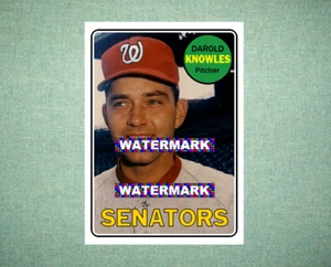 Darold Knowles Washington Senators 1969 Style Custom Baseball Art Card - Picture 1 of 2