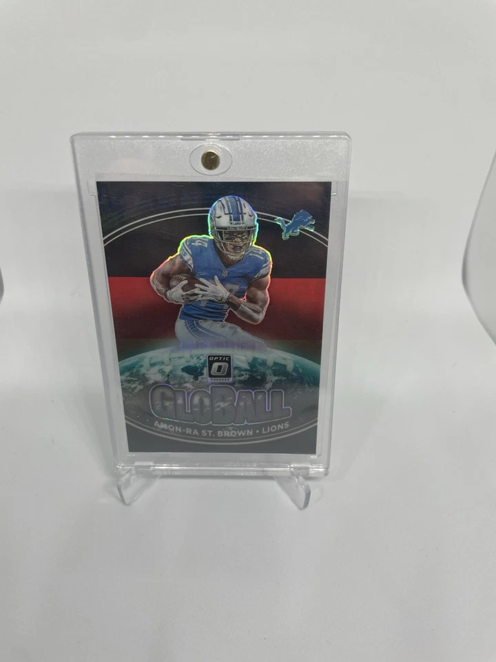 2021 Panini Donruss Optic - GloBall Black Pandora Amon-Ra St. Brown RC 2/25 - Image 1 of 4
