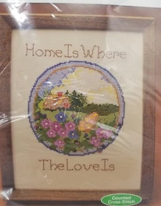 Housewarming Counted Cross Stitch Kit "Home Is Where The Love Is" 1982 Current - Picture 1 of 6