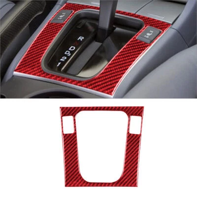 Cubierta de cambio de marchas interior de fibra de carbono roja para Honda Accord sedán 2003-2007 Foto 1 de 4