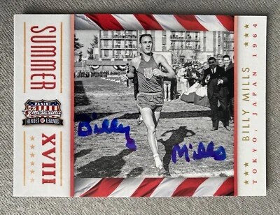 BILLY MILLS AUTOGRAPH 2012 PANINI AMERICANA HEROES & LEGENDS #2 TRADING CARD - Image 1 of 2