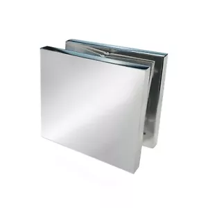 Bisagras cuadradas de orificio abrazadera en U para panel de vidrio fijo puerta de ducha cromo - Imagen 1 de 5
